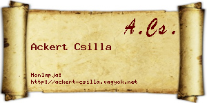 Ackert Csilla névjegykártya