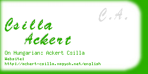 csilla ackert business card